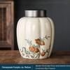 Ash Peach Ceramic Tea Caddy with Metal Lid