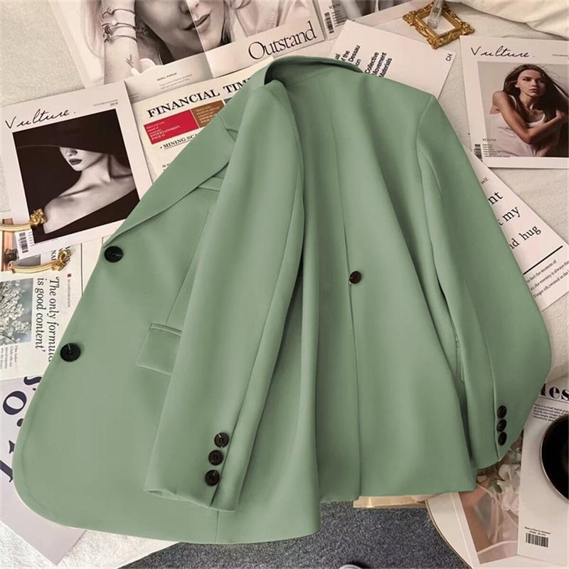 Damen Blazer Jacke Frühling Einreiher Lässig Schmale Passform Anzugmantel