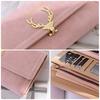 2026 New Fashion Deer Head Women's Long Wallet Trendy Cool PU Matte 3 Fold Billfold Multi Card Female Clutch Money Bag Change Pocket Girl Holiay Gifts