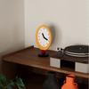 Creamy Style Yellow Oval Table Clock Room Decoration Mute Quartz Movement Desktop Clock for Living Room Creative Home Decor Gift