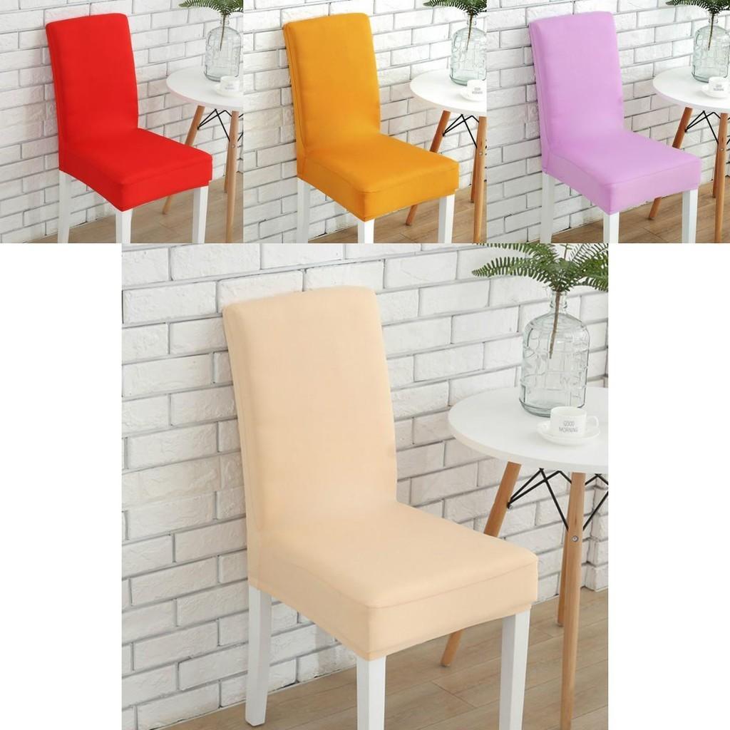 Soft Chair Cover Solid Color Elastic Slipcovers For Dining Room