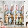 2pcs,2D Plane Printing Popular Curtains Easter Bunnies Polyester Easy Install (without Rod) Decorations Outdoor for Living Room,