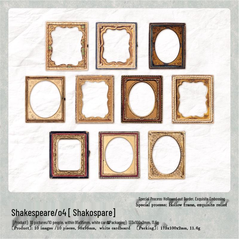 Retro Embossed Collage Card: Re-forged Love Series - Romantic Floral Frame Background, 8 Styles