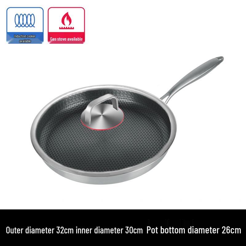 34cm Non-stick 316 Stainless Steel Frying Pan for Gas & Induction Cooktops Default Item