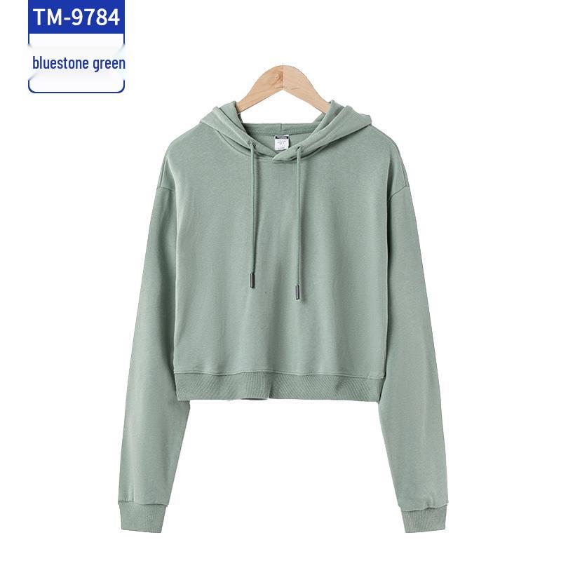Women's Cropped Hoodie - Spring/Autumn 2025: Long Sleeve, Loose Fit, Custom Text Sportswear