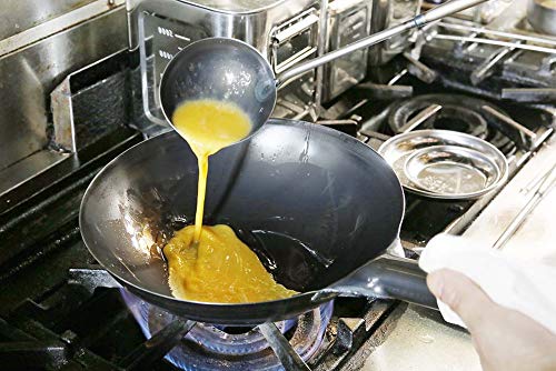 EBM Iron Blue Temper Pressed Chinese Saucepan, 30cm