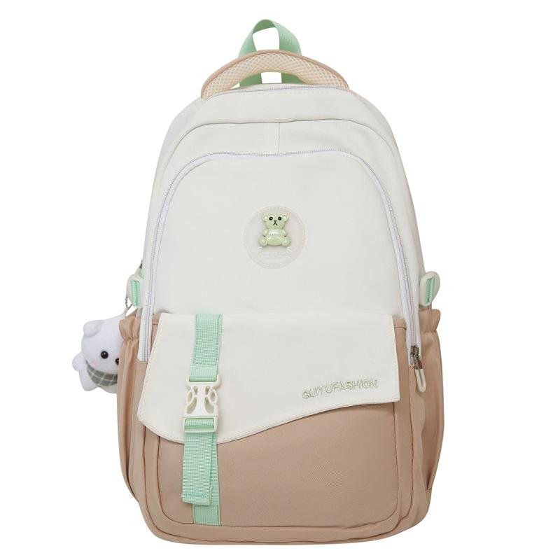 Rucksack für Damen Große Kapazität Neuer Stil Studentenschulranzen für Damen Mittelschüler Kontrastrucksack Lässiger Leichter Schulranzen