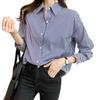 2023 Women's Korean Style Striped Cotton Shirt – Spring Loose Fit, Versatile for Inner or Outer Wear
