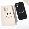 Funny Simple Smile Face Couple Case For iPhone 14 13 Pro XS MAX XR X SE2020 7 11 12 8Plus Black White Soft Silicone Phone Cover