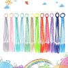 Colored Hair Extensions for Kids Ponytail Hair Accessories Clip In Ponytail with Rubber Bands for Women Synthetic Hair Pieces