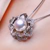 seniko Freshwater Pearl Necklace CZ Cubic Zirconia Fashion Geometry Flower Necklaces For Women