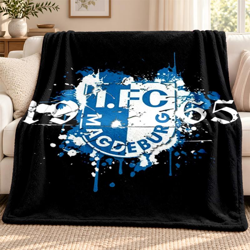 1.FC Magdeburg blanket Flannel Blanket Soft Cozy Plush Throw for Sofa Bed Lightweight Home Decoration Outdoor camping