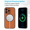 Apple 15 Leather Phone Case: Trendy, Magnetic, Anti-Fall, Wireless Charging.