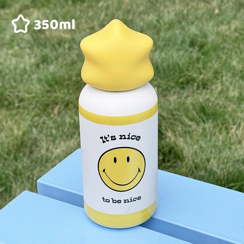 350ml Stainless Steel Vacuum Insulated Travel Mug With Star Print Portable Outdoor Sports Daily Use
