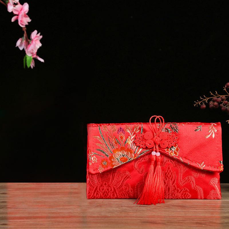 2026 New Year Red Packets Birthday Brocade Money Bag Wedding Red Envelopes Dragon Phoenix Spring Festival Blessing Lucky Gift