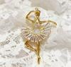 Dance Girls Ballet Dancing Brooches For Women Artistic Gymnastics Shining Crystal Brooch Pins Dress Coat Wedding Jewelry