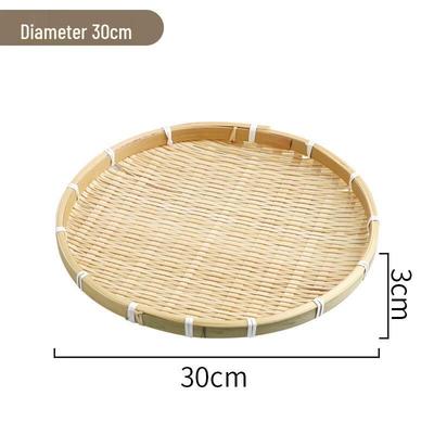 Handgeflochtene runde Bambus-Snack-Serviertabletts, 3er-Set (30 cm)