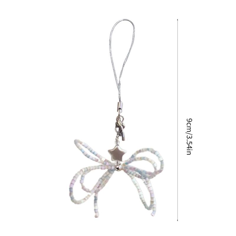 Stylish Bowknot Phone Lanyard Wrist Strap Star Butterfly Bow Phone Charm Antilost Cellphone Strap Hanging Rope Keychain