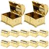 12Pcs European Style Wedding Candy Boxes Elegant Mini Treasure Chest Plastic Candy Favor Box for Bridal Shower Birthday Party