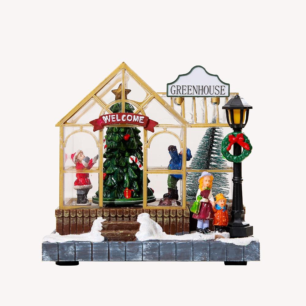 Festival Scene Musical Village Scene Decor Resin Xmas Window Display Pendant