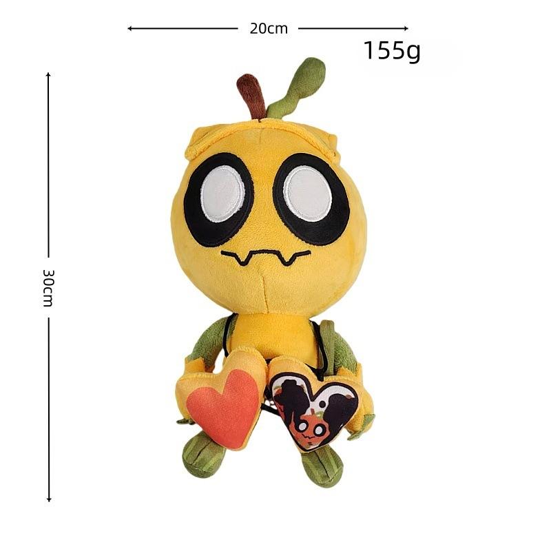 Cute Pumpkin Cartoon Plush Doll Soft Fluffy Stuffed Toy With Attached Heart Pendant For Halloween Collectible Gift For All Ages
