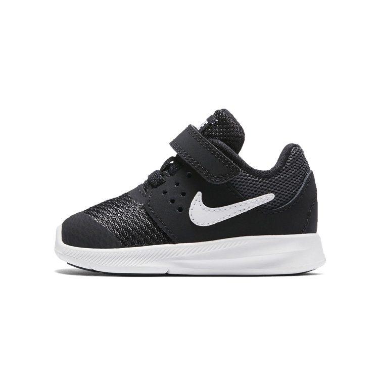 Nike Downshifter 7 Slip Resistant Cushioning Low top Running Shoes Black White Infant And Toddler 869974-001