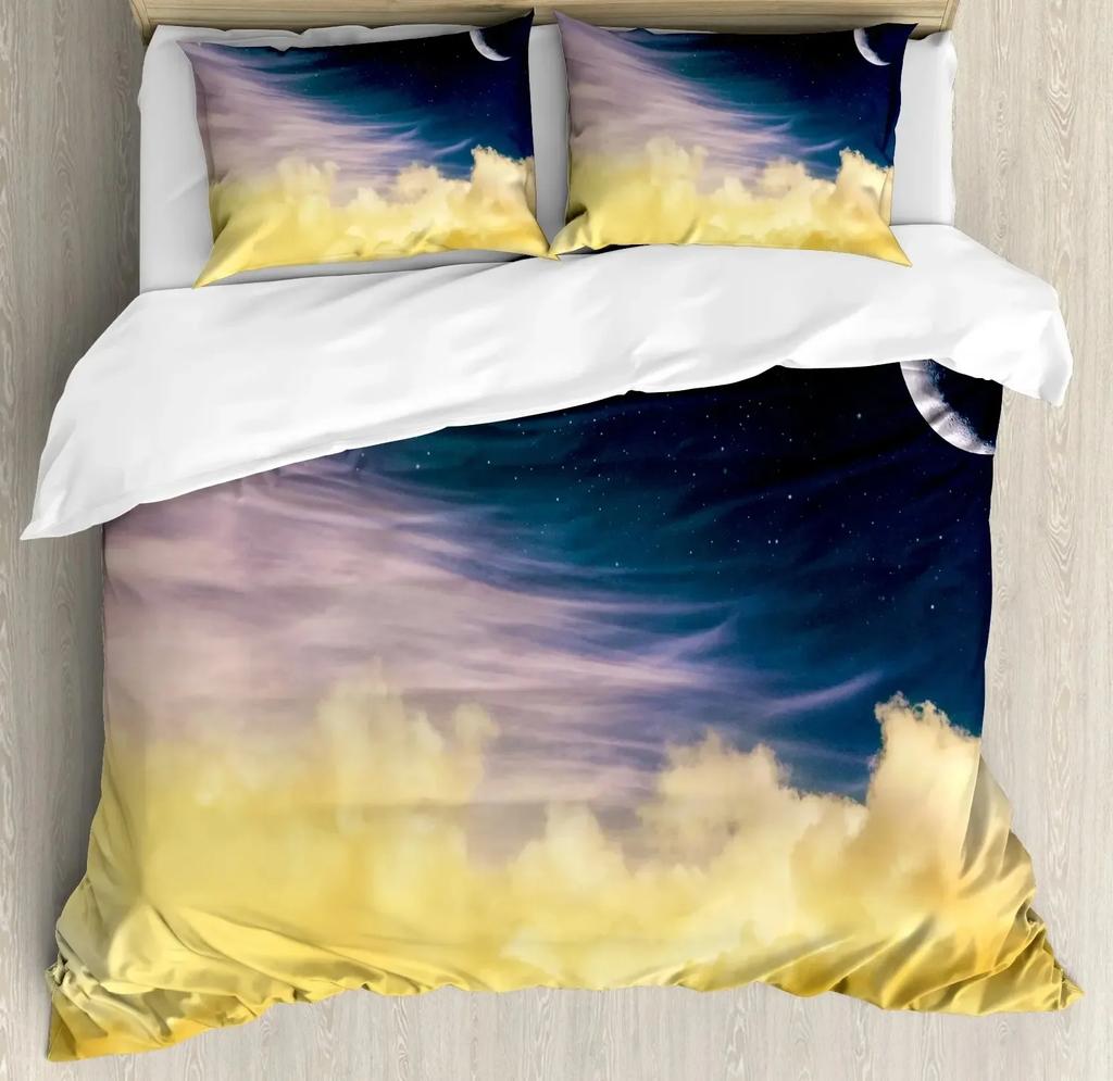 Sky Space Night Time Universe Stars And Nebulas Distant Parts Of Galaxy Comfortable Duvet Quilt Cover Pillowcase Bedding Set