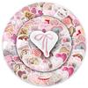 50-Piece Pink Heart Stickers Set for Water Bottles, Phone Cases, Journals, DIY Decor
