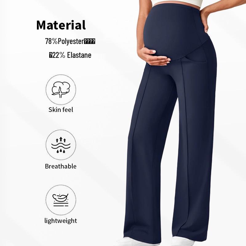 European Maternity Wide-Leg Pants: High Waist, Breathable, Belly Support, Comfortable Fit for Autumn & Winter.