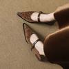 Thick Heel Pointed French Mary Jane Shoes Spring New Shallow Mouth Single Shoes with Skirt