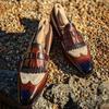 Mode Neue Slipper für Herren Quasten Gemischte Farben Hochzeit Runde Zehenpartie Slipper Frühling Herbst Business Handgefertigt Herren Kleiderschuhe Größe 38-46