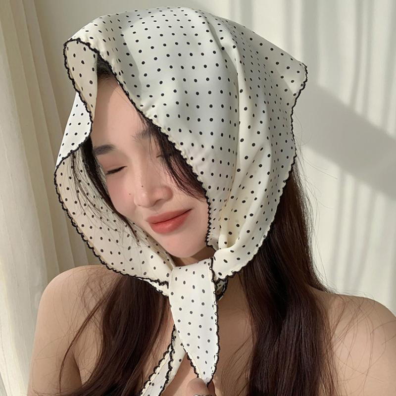 Stilvolles Polka-Dot Dünnes Stirnband Sommer Kleiner Schal Sonnenschutz Haarband Für Sport Outdoor Laufen