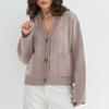 Women's Solid Color V-neck Pocket Knitted Cardigan With Loose And Soft Texture Design, Sweater Jacket