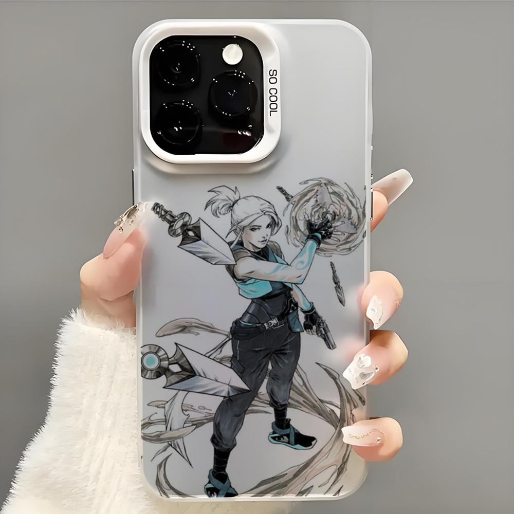 Game V-VALORANT Jett Phone Case Phone Case For iPhone 14 16 15 11 12 13 Pro Max Mini Plus Shockproof Cover
