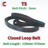 T5 Timing Belt Length 135mm To 475mm Trapezoidal Tooth Belt T5 10mm 15mm T5 Belt 20mm 25mm T5 Timing Pulley Belt T5 Rubber Belt