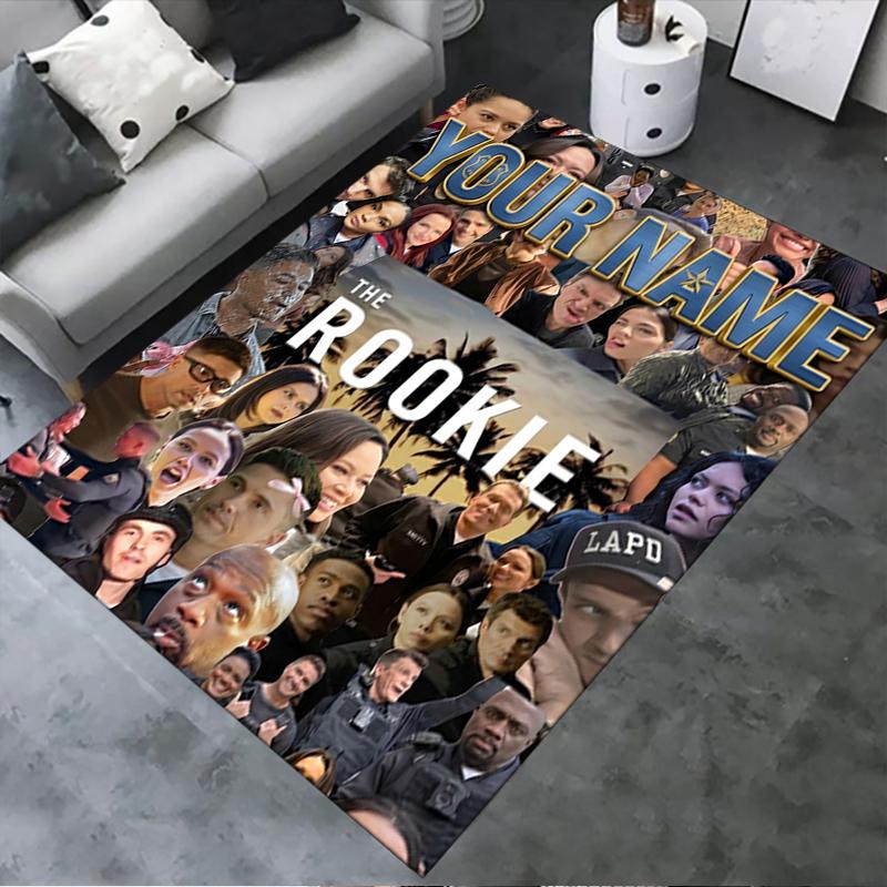 Custom Name The Rookie Carpet Rug for Living Room Bedroom Home Sofa Decoration,Kids play Non-slip Floor Mat