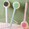 Bath Brush with Extended Handle Double-Sided Enlarged Bath Bubble Mesh Soft Bristle Bath Brush Scrubbing