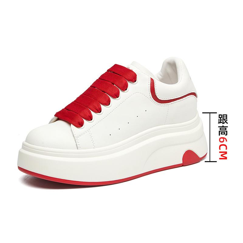 Höhenverstellende Schuhe cm Damen Freizeit Einzelne Schuhe McQueen Plateau Weiße Schuhe Kinder Vielseitige Kleine Frühling Damenschuhe