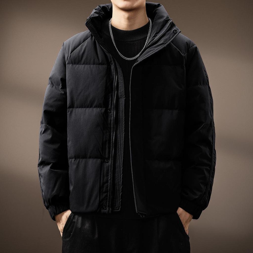 Men's Luxury Stand Collar White Duck Down Jacket - Thick, Warm, and Fluffy Winter Coat