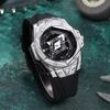 Couple Quartz Watch Rotating Star Unique Design Silver Silicone Strap Waterproof Casual Stylish for Party Gift Factory AP