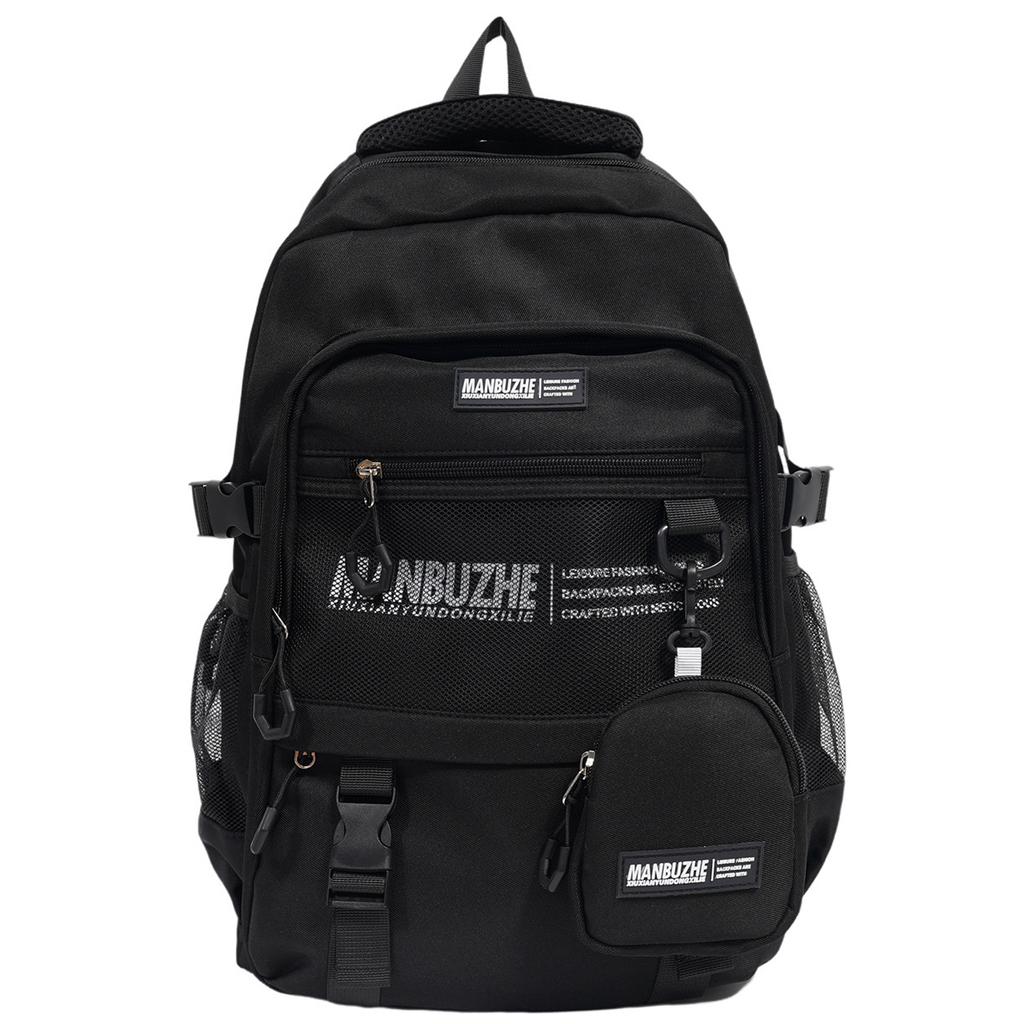 Japanese ins trendy brand net pocket backpack large-capacity travel computer backpack male versatile junior high school student schoolbag