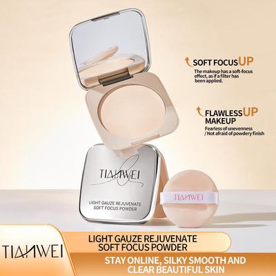 Tianwei Translucent Soft Focus Powder Foundation for Brightening, Setting, Concealing, and Oil Control
