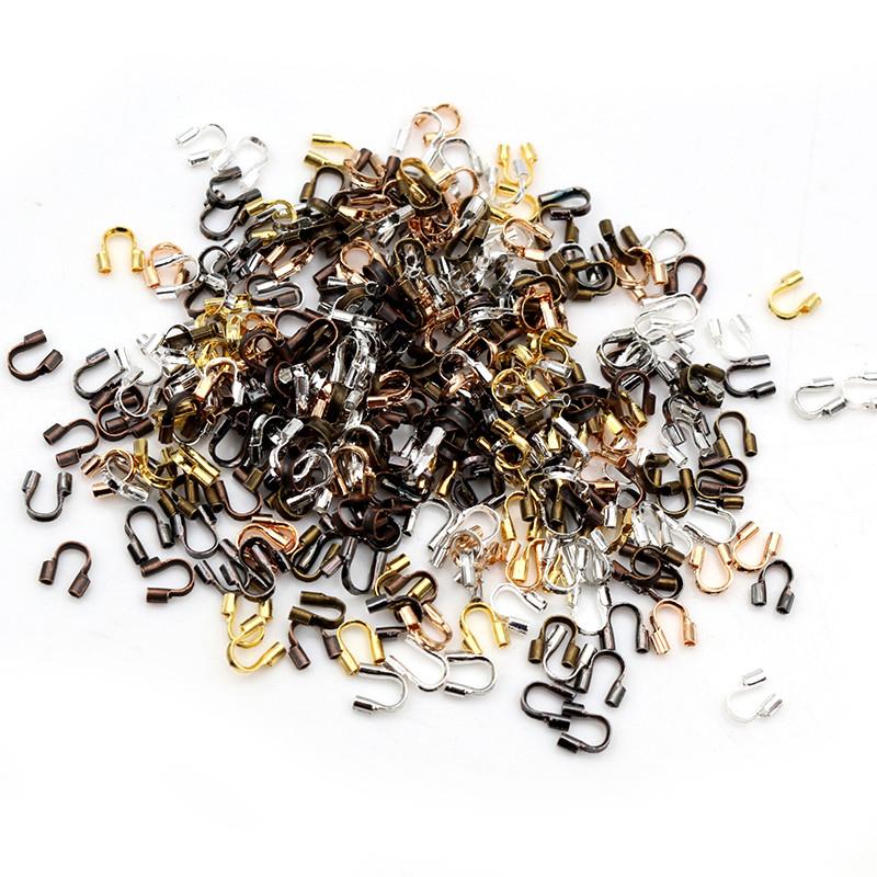 100pcs/lot 4.5x4mm Wire Protectors Wire Guard Guardian Protectors Loops U Shape Accessories Clasps Connector For Jewelry Making