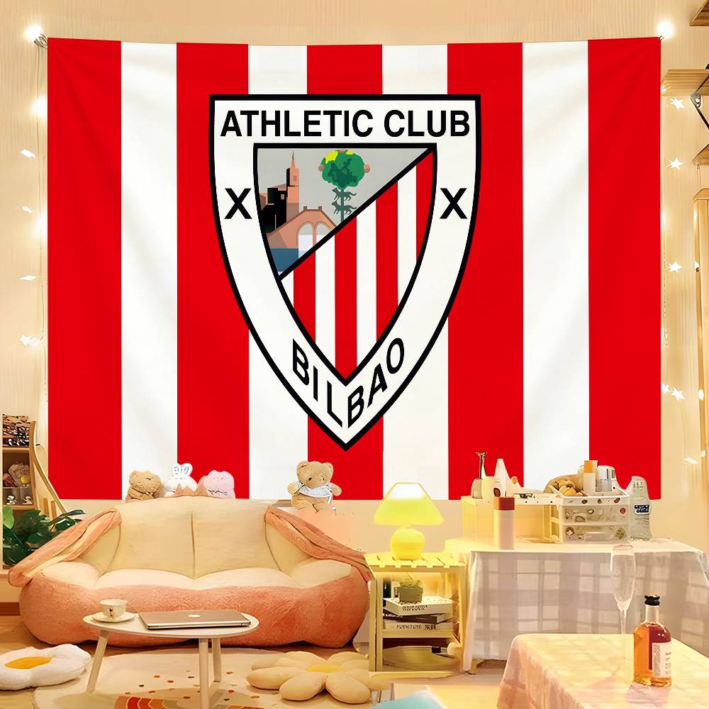 

1pc Athletic Bilbao Logo Tapestry Colorful Hippie Psychedelic Bar Living Room Study Bedroom Dorm Decor Aesthetic 74x94cm(29x37in)