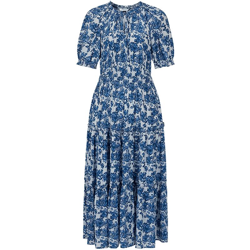 Anna Coco Ethnic Print Pleated Waist Dress
