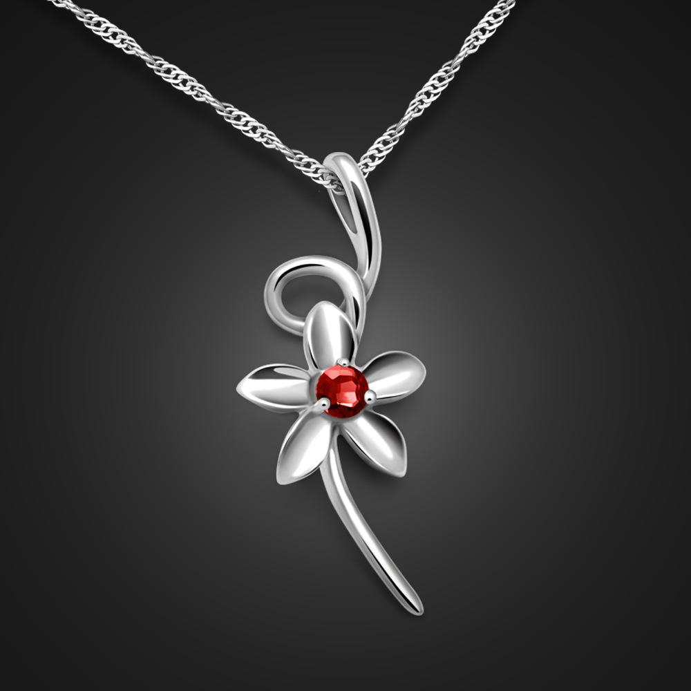 Direct Sales Korean Women'S Flower Pendant Necklace Simple Collarbone Chain Platinum-Plated Versatile Jewelry