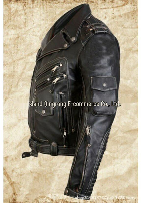 Europäischer Retro Leder Herrenmantel Jacke 2020