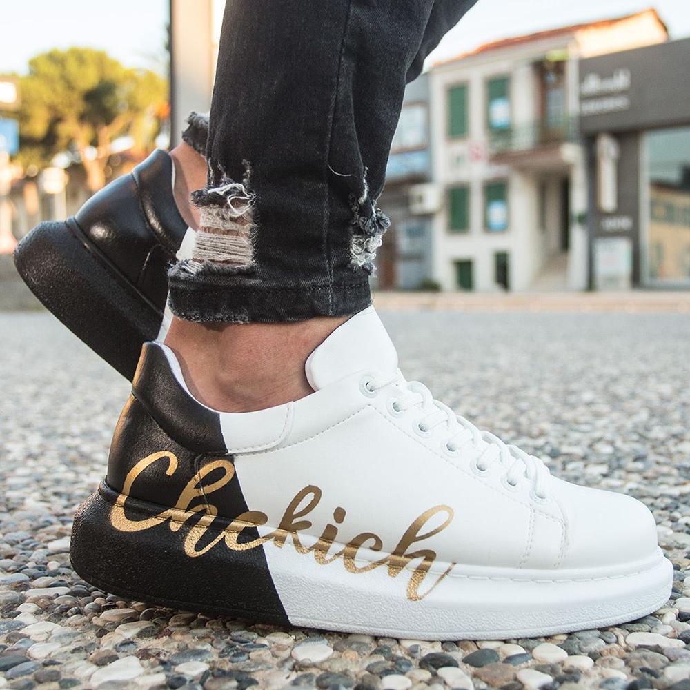Scarpe da ginnastica da uomo Chekich Scarpe da ginnastica di qualità per la  stagione primaverile stampate in pelle multicolore miste bianche e nere  Scarpe di lusso originali CH254 acquista in modo economico —