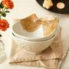 Japanese Ceramic Rice Bowl: Cute Cat Design with Oil & Vinegar Motif, Perfect for Desserts & Snacks
