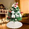 Adjustable Size Christmas Tree Base Rings Handmade White Tree Skirt Elegant Tree Stadn Skirt for Festival Decors